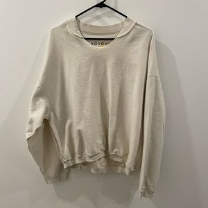 KO+O open neck crew sweatshirt